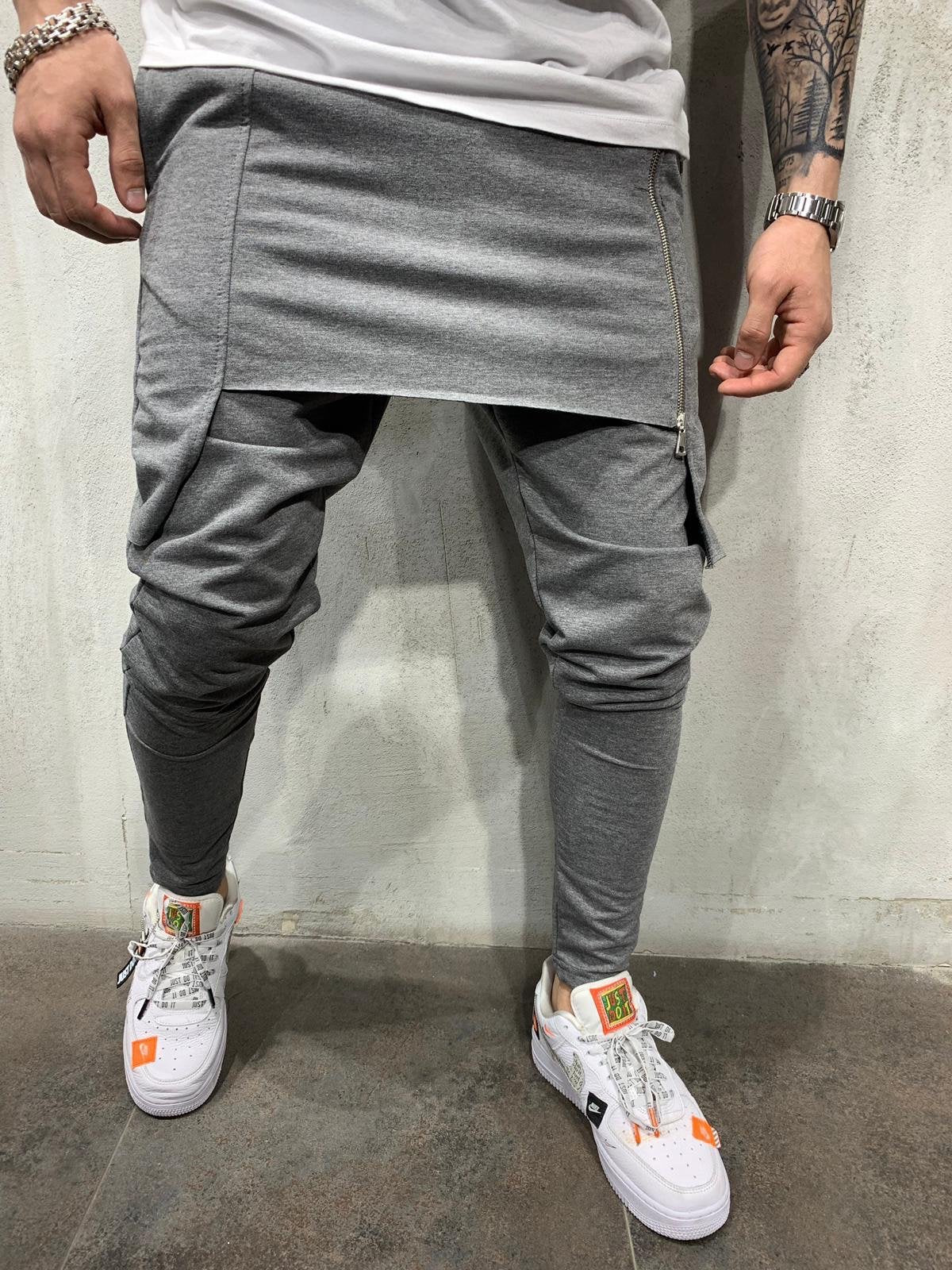 maoxiangshop-shop picture day outfit New Men's Slim-Fit Personality Casual Two-Layer Sports Trousers Men