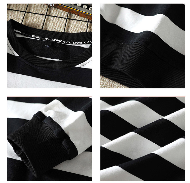 maoxiangshop Autumn Spring Striped White Hoodies Sweatshirt For Men's Loose Hip Hop Punk Pullover Streetwear Casual Fashion Clothes