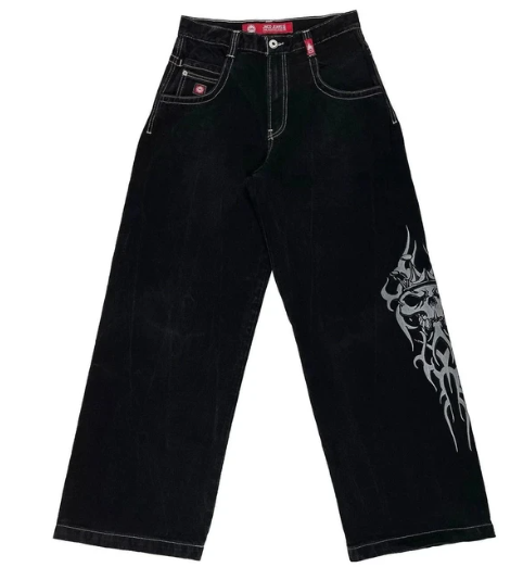 maoxiangshopStreet Hip Hop Retro Y2k Fashion Casual Loose Big Pocket Jeans Harajuku High Waist Straight Leg Wide Leg Trousers Baggy Pants