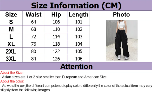 maoxiangshopWomen Y2K Cargo Pants Solid Low Waist Sweatpants Drawstring Wide Leg Baggy Trousers 2023 Summer Streetwear Punk Casual Tech Pant