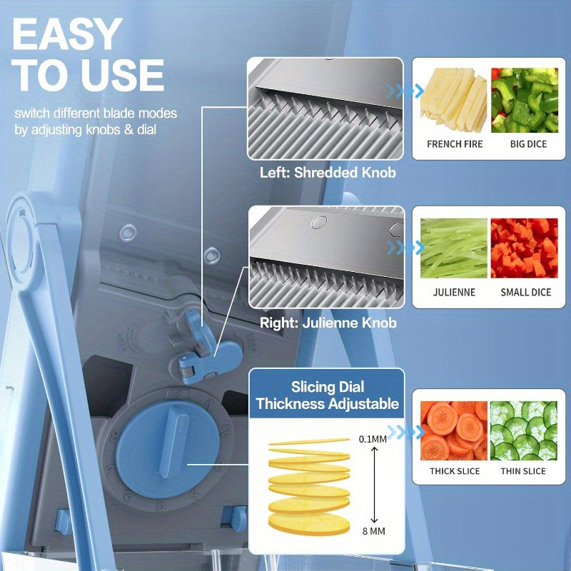 Essential Multi-Functional Vegetable & Fruit Slicer - Safe, Easy-to-Use Kitchen Gadget for Perfectly Sliced Potatoes and More