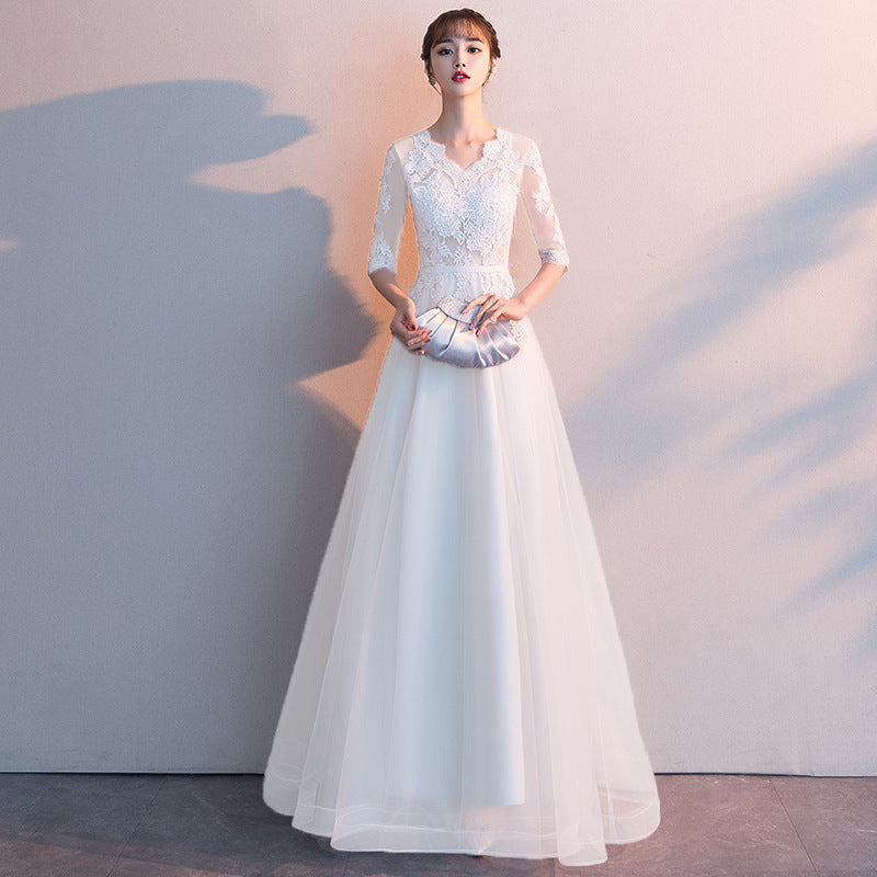Temperament evening dress women's 2025 spring and summer new banquet elegant long black socialite annual meeting thin dress dress
