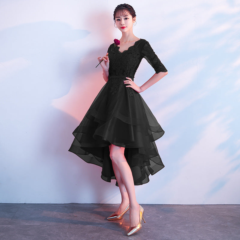 Temperament evening dress women's 2025 spring and summer new banquet elegant long black socialite annual meeting thin dress dress