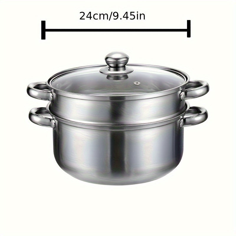 Premium Stainless Steel Cookware Set - Includes Soup, Steamer & Noodle Pots for Home and Outdoor Use