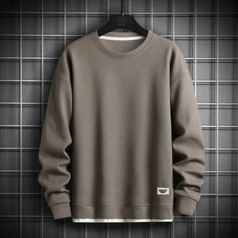 maoxiangshop Solid Color Sweatshirt Men Harajuku Hoodies O Neck long Sleeve Casual Sweatshirt Mens Pullover Tops Streetwear Man Hoodies