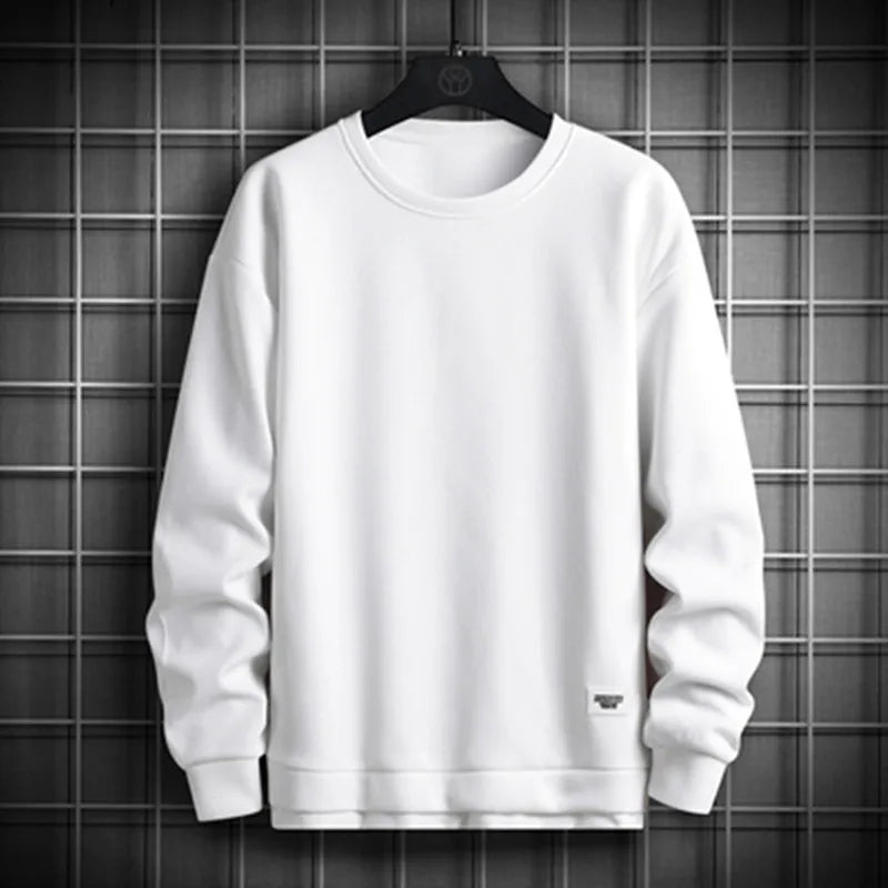 maoxiangshop Solid Color Sweatshirt Men Harajuku Hoodies O Neck long Sleeve Casual Sweatshirt Mens Pullover Tops Streetwear Man Hoodies