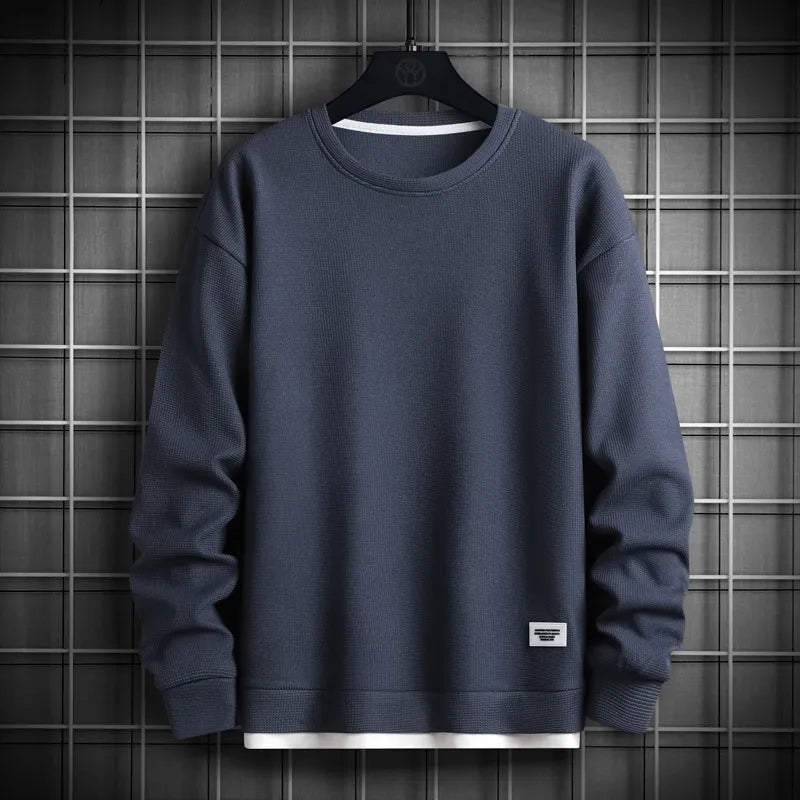 maoxiangshop Solid Color Sweatshirt Men Harajuku Hoodies O Neck long Sleeve Casual Sweatshirt Mens Pullover Tops Streetwear Man Hoodies
