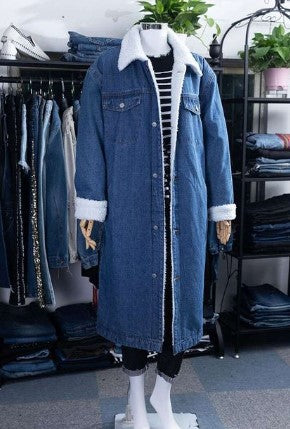 Plain Pocket Lapel Mid-Length Fleece Men's Trench Coat