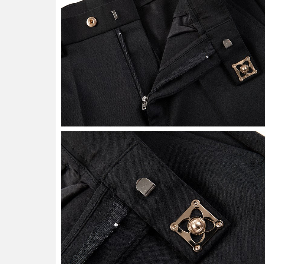 maoxiangshop Mens Business Suit Pant Male Pants Ankle Length Casual Slim Formal Trousers Elastic Pencil Pants Office Work Men Clothes