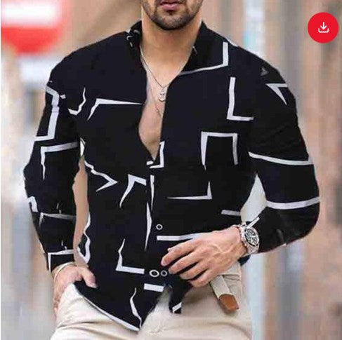maoxiangshop Hot Sale Men's Hawaii Shirt casual slim Turn-down Collar Short Sleeve Shirt Casual brand printed monogram shirt