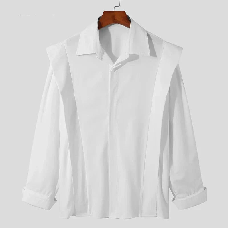 maoxiangshop 2024 Men Shirt Brand Lapel Long Sleeve Fashion Casual Men Clothing Solid Color Streetwear Button Leisure Camisas S-5XL