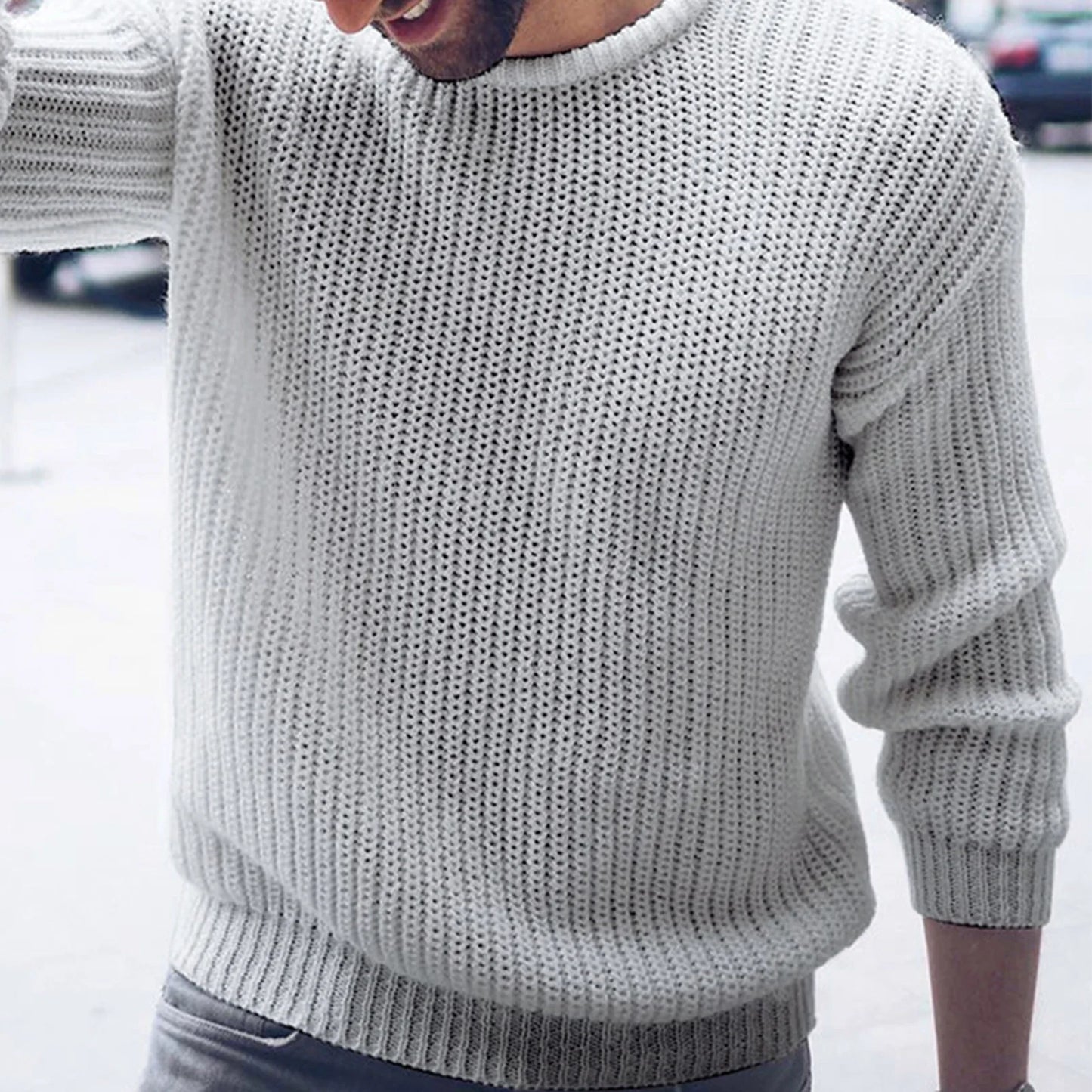 maoxiangshop Men Sweaters Solid Color Round Neck Sweater Men Long Sleeve Knitted Pullover Men Sweaters Mens Clothes pull homme ropa hombre