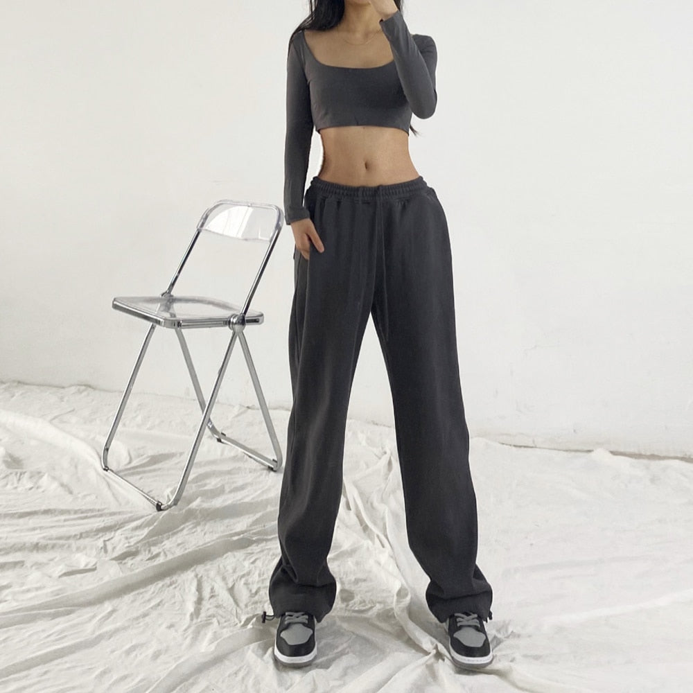 maoxiangshop Loose Joggers Wide Leg SweatPants Women Trousers Oversized High Waist Hip Hop Sport Pants Streetwear Vogue Casual Pant