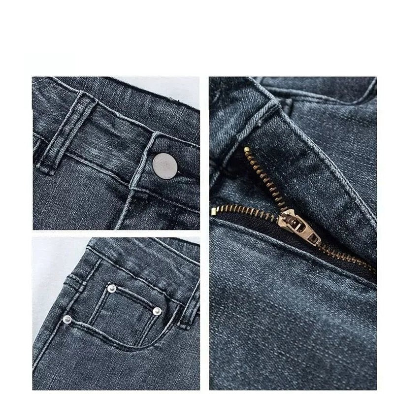maoxiangshop New Women Jeans Autumn Elastic Pencil Trousers High Waist Ladies Tight Clothing Slim Fit Casual Skinny Denim Pants Women