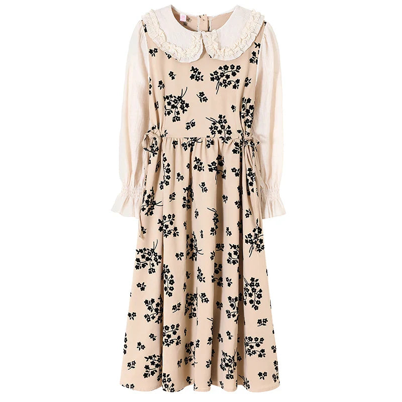maoxiangshop girl cute kawaii sweet dress new autumn fashion long sleeve women vintage vestidos