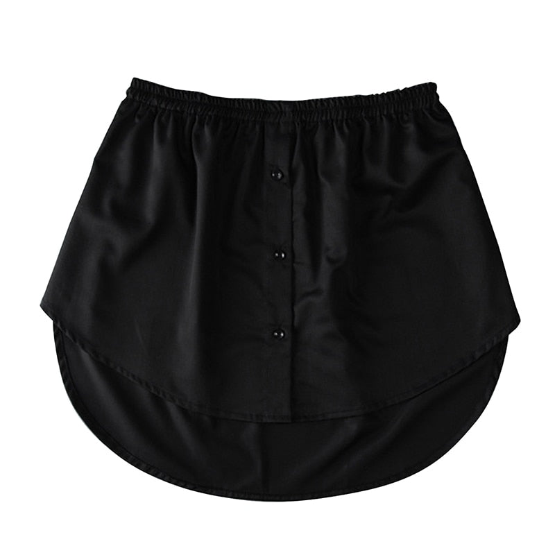 maoxiangshop Detachable Underskirt Cotton Shirt Extender for Women Irregular False Skirt Tail Blouse Hem Plaid Mini Skirt Extender Hemline