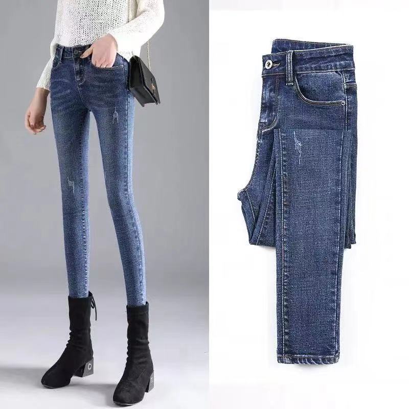 maoxiangshop New Women Jeans Autumn Elastic Pencil Trousers High Waist Ladies Tight Clothing Slim Fit Casual Skinny Denim Pants Women