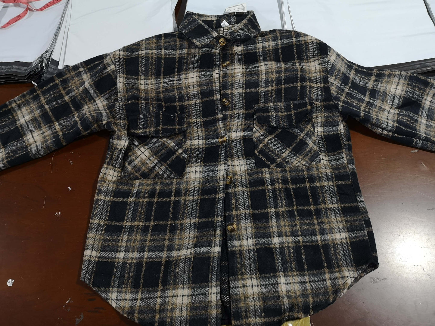 maoxiangshop Female Autumn Street Blouse Shirts Vintage Oversized Plaid Flannel Boyfriend Tunic Shirt for Women Casual Korean Tops