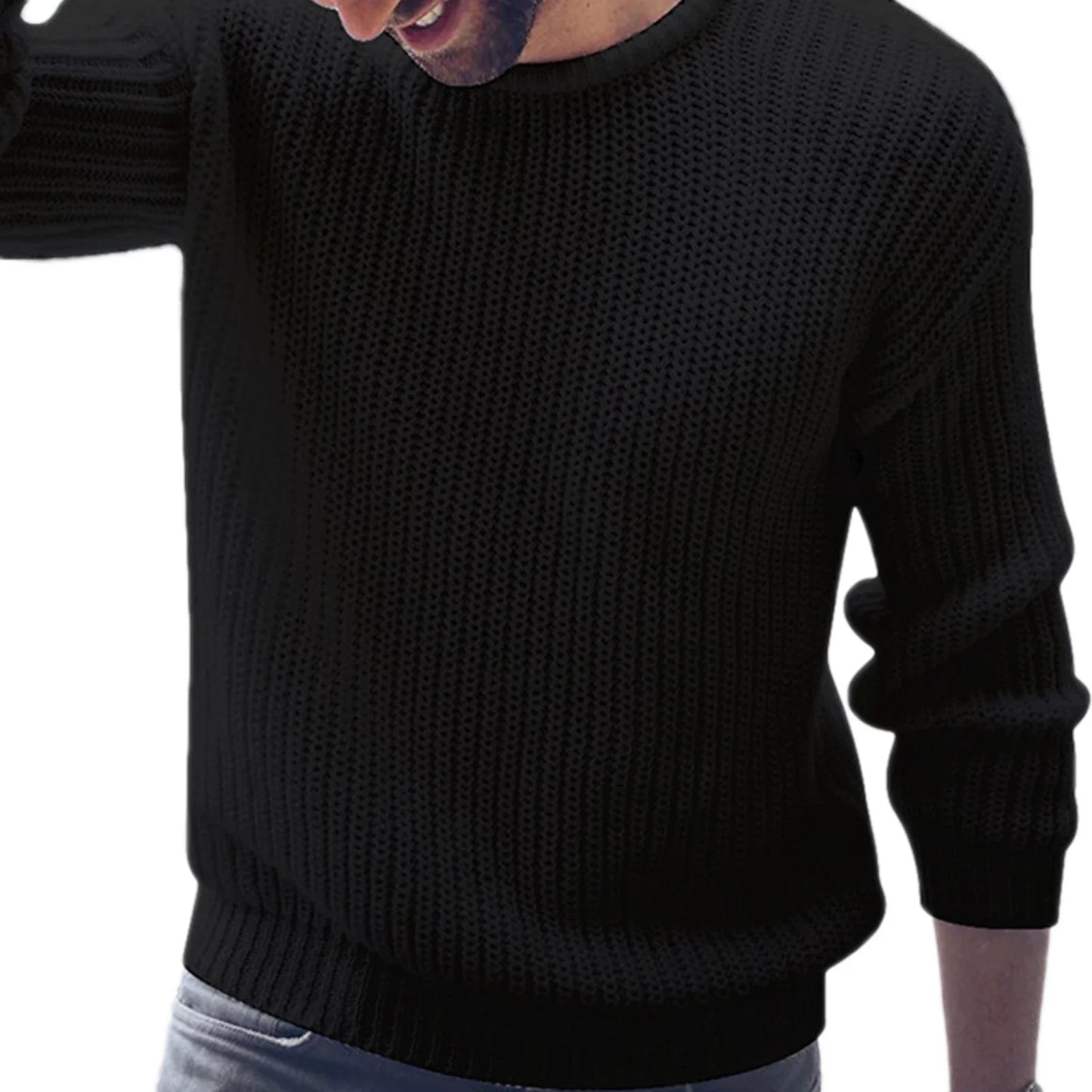 maoxiangshop Men Sweaters Solid Color Round Neck Sweater Men Long Sleeve Knitted Pullover Men Sweaters Mens Clothes pull homme ropa hombre
