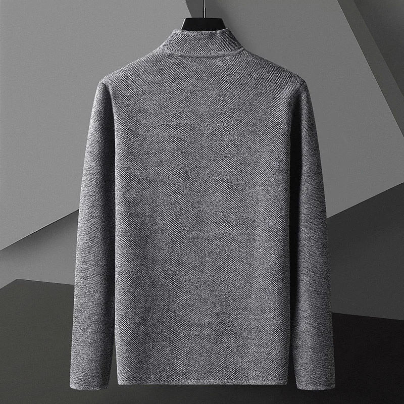 maoxiangshop Cardigan Jacket Men Solid Color Knitted Casual Stand Collar Slim Fit Cardigan Coat Mens Sweater Jacket Khaki Black Gray 4Xl