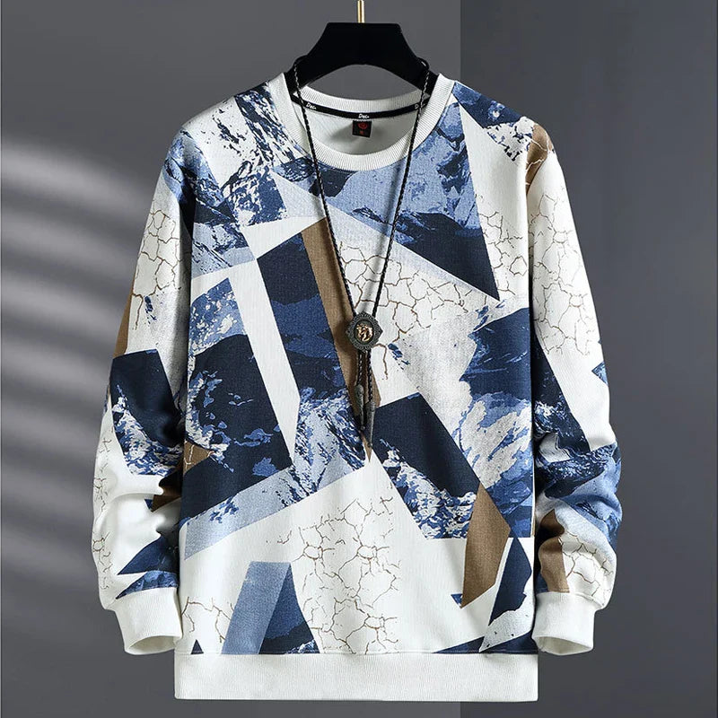 maoxiangshop Autumn Winter Fleece Sweatshirts Men Plus Szie 9XL 10XL Sweatshirt Fashion Hip Hop Geometric Graffiti Pullover Male Baggy Tops
