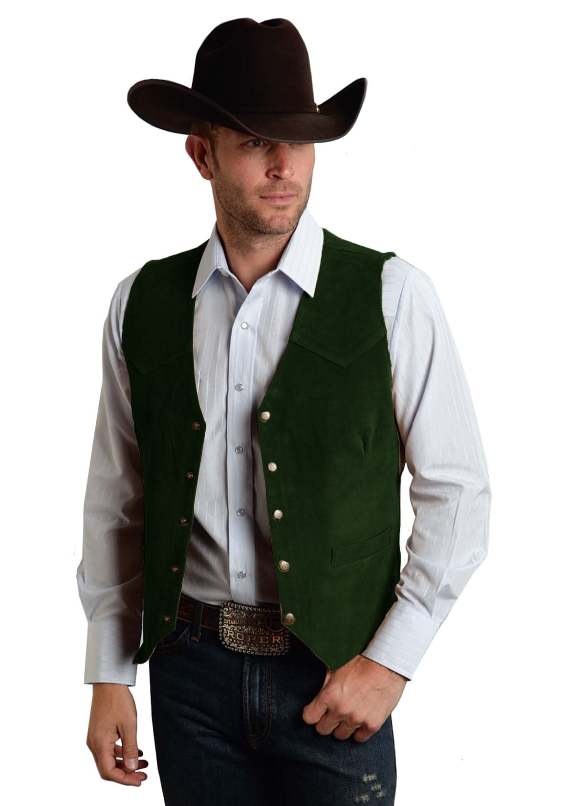 maoxiangshop Vintage Men's Vest Cowboy Leather Western Denim Vest Steampunk Style Waistcoat Colete Masculino Colete Masculino Custom Made