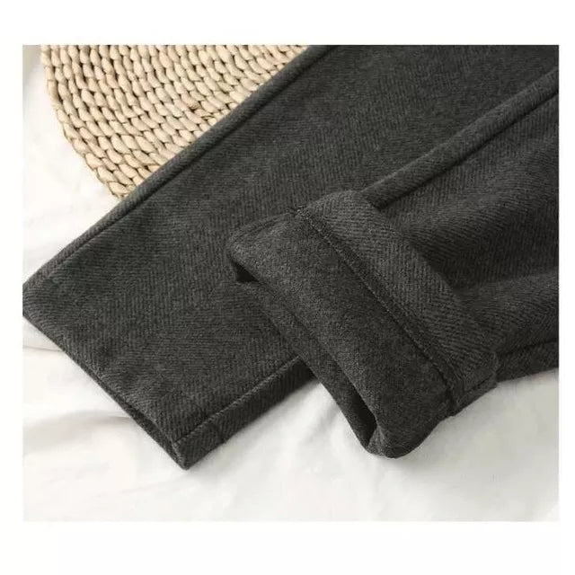 maoxiangshopWoolen Pants Women's Harem Pencil Pants Autumn Winter High Waisted Casual Suit Pants Office Lady Women Trousers