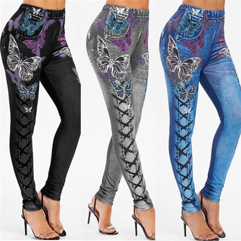 maoxiangshop Ladies Leggings Clothing New Women Fashion 3D Print Causual Hip Slimming High Elastic Female Breathable Leggings