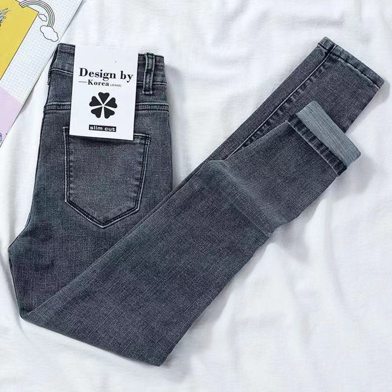 maoxiangshop New Women Jeans Autumn Elastic Pencil Trousers High Waist Ladies Tight Clothing Slim Fit Casual Skinny Denim Pants Women