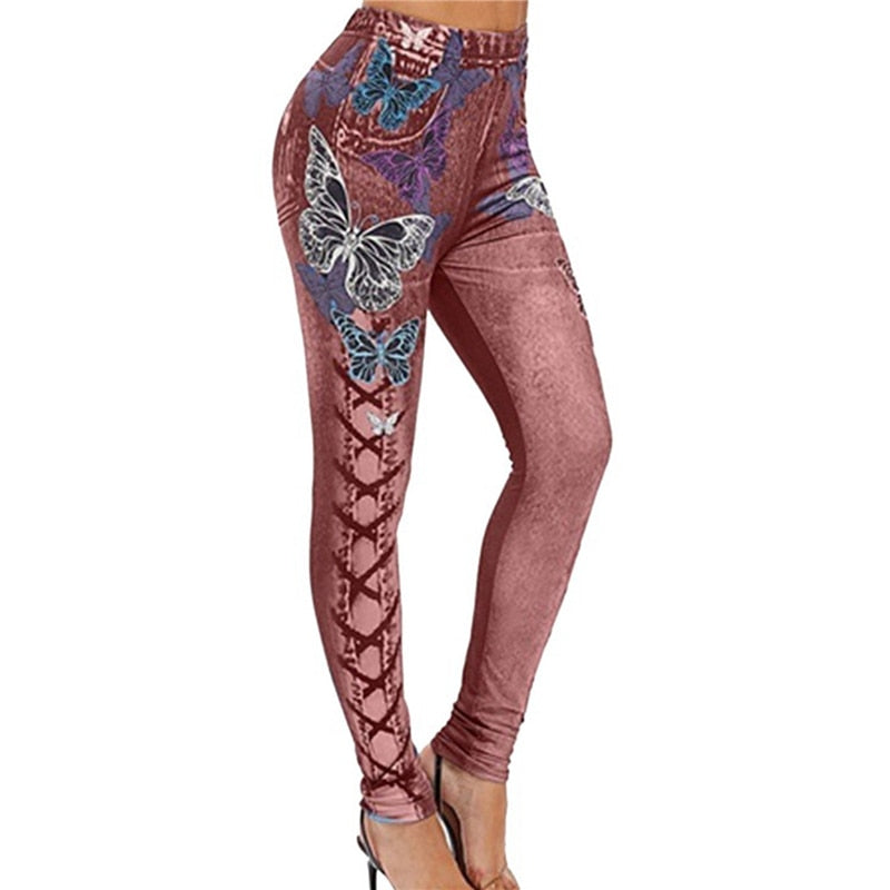 maoxiangshop Ladies Leggings Clothing New Women Fashion 3D Print Causual Hip Slimming High Elastic Female Breathable Leggings