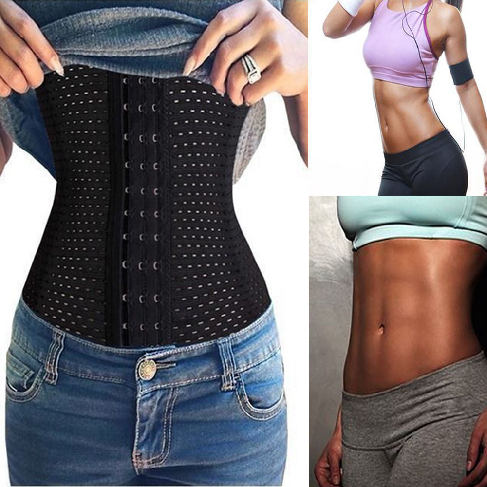 maoxiangshop Women Waist Trainer Latex Cincher Girdles Shapewear Slimming Belt Body Shaper Fitness Corset Sheath Plus Size XXL