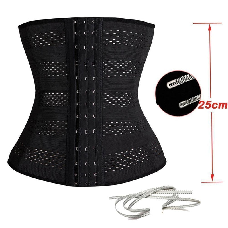 maoxiangshop Women Waist Trainer Latex Cincher Girdles Shapewear Slimming Belt Body Shaper Fitness Corset Sheath Plus Size XXL