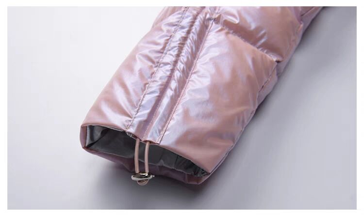 maoxiangshop Gold Silver Double Side Down Coat Winter Jacket Women Big Aritificial Fur White Duck Down Parkas Female Down Outerwear