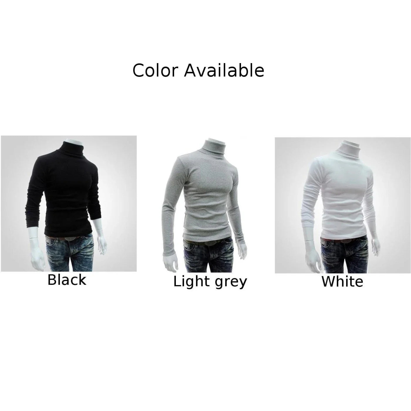 maoxiangshop New Men's Slim Turtleneck Long Sleeve Tops Pullover Warm Stretch Knitwear Sweater Tight-fitting High-neck Casual Men Clothing