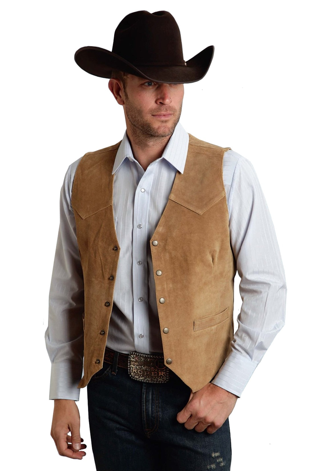 maoxiangshop Vintage Men's Vest Cowboy Leather Western Denim Vest Steampunk Style Waistcoat Colete Masculino Colete Masculino Custom Made