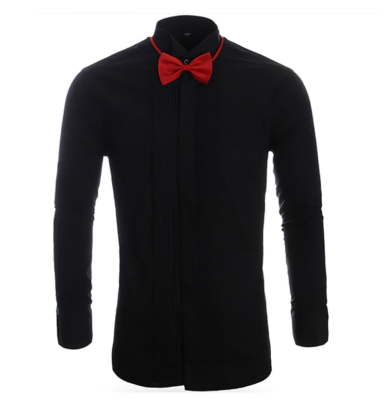 maoxiangshop Fashion Groom Tuxedos Shirts Best Man Groomsmen White Black Red Men Wedding Shirts Formal Occasion Men Shirts Wingtip Collar