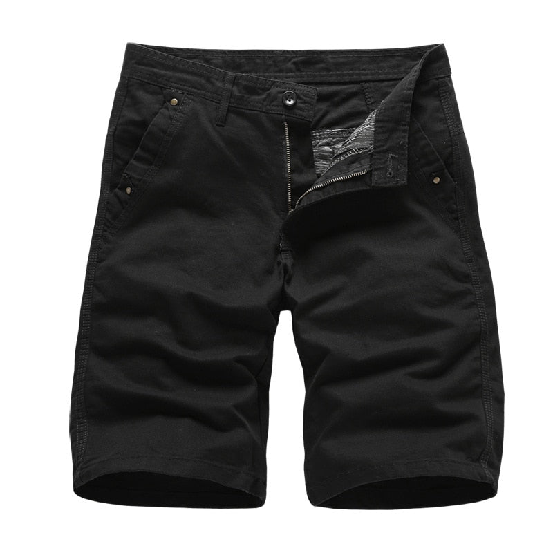 maoxiangshop Brand New Mens Cargo Shorts High Quality Black Short Pants Men Cotton Solid Casual Beach Shorts Men Summer Bottom