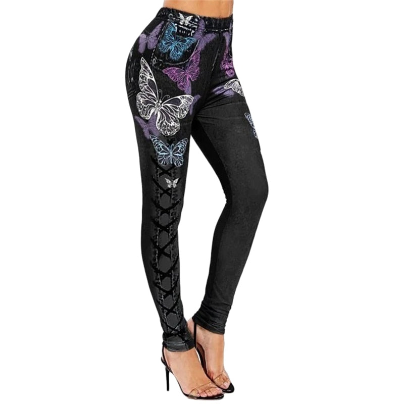 maoxiangshop Ladies Leggings Clothing New Women Fashion 3D Print Causual Hip Slimming High Elastic Female Breathable Leggings