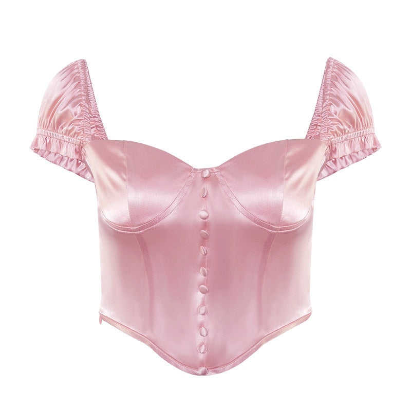 Women Summer Pink Camis Sexy Square Neck Vest Crop Croset Tops Clubwear T Shirt Top Sleeveless Blouse Streetwear Ladies Tee