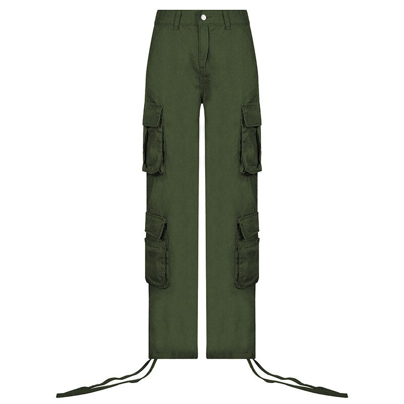 Women's Jeans Cargo Pants Denim Trousers Baggy Jeans Wide Black Bottoms Streetwear Y2K Pants Brown High Waist Straight Leg Jeans