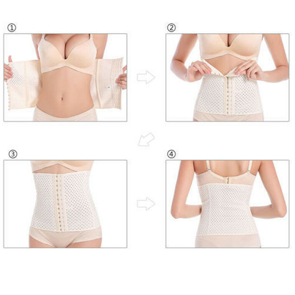 maoxiangshop Women Waist Trainer Latex Cincher Girdles Shapewear Slimming Belt Body Shaper Fitness Corset Sheath Plus Size XXL
