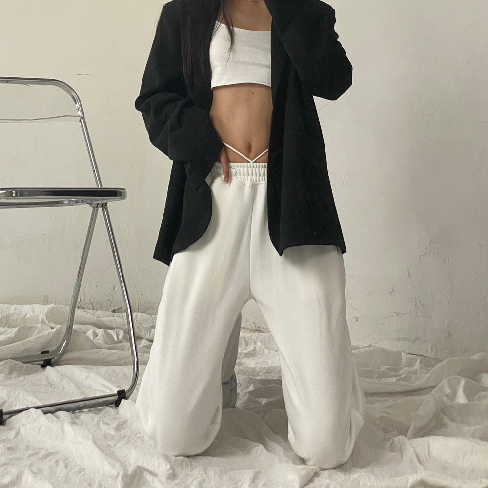 maoxiangshop Loose Joggers Wide Leg SweatPants Women Trousers Oversized High Waist Hip Hop Sport Pants Streetwear Vogue Casual Pant
