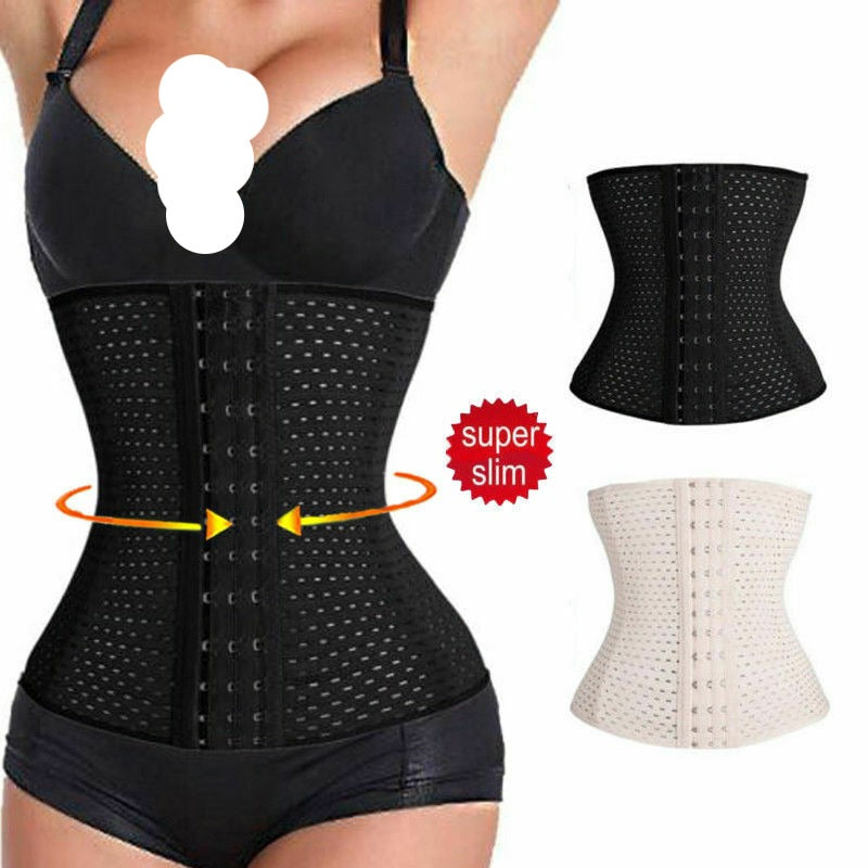 maoxiangshop Women Waist Trainer Latex Cincher Girdles Shapewear Slimming Belt Body Shaper Fitness Corset Sheath Plus Size XXL