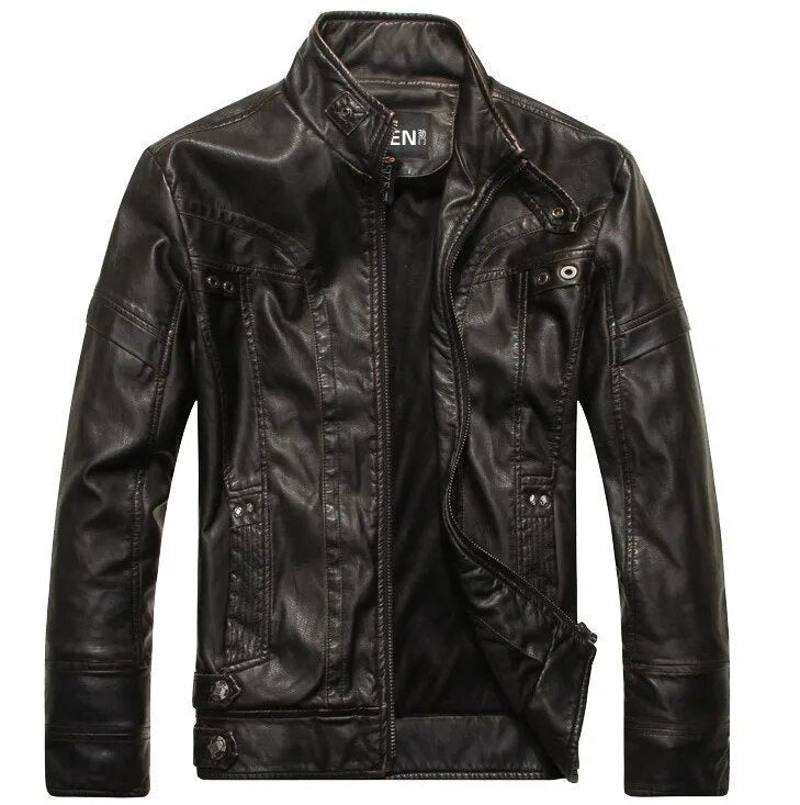 maoxiangshop Mens Leather Jackets Autumn Winter Male Classic Motorcycle High Quality PU Leather Jacket Casual Jaqueta De Couro Masculin 5XL