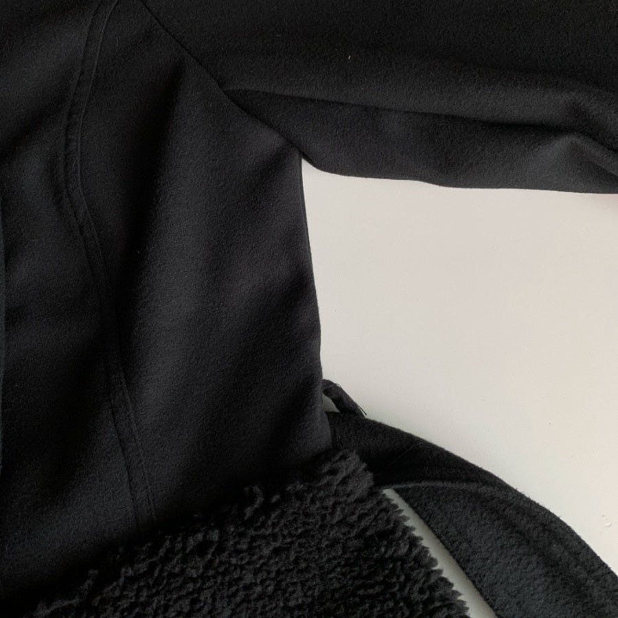maoxiangshop Women Woolen Coat Mid-Length Black Jacket Autumn Winter Overcoat Chic Fleece Office Lady Elegant Outwear Coats Wool Blend 1