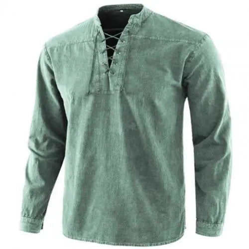 maoxiangshop Spring Autumn Men T Shirt Vintage Stand Collar Solid Color Long Sleeve Causal T Shirt Men Fashion Cotton Tops Tees Mens Clothing