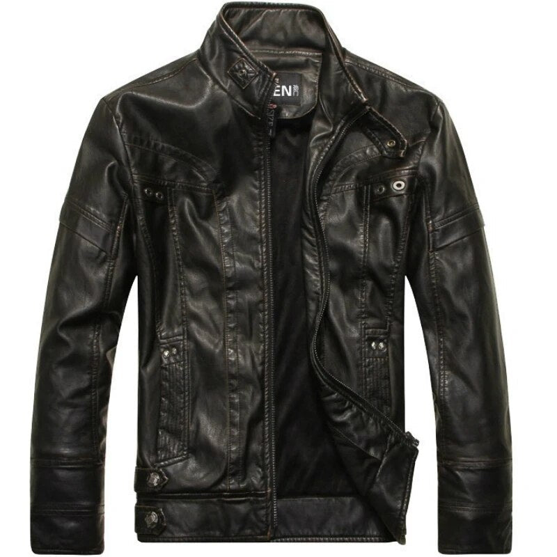 maoxiangshop Mens Leather Jackets Autumn Winter Male Classic Motorcycle High Quality PU Leather Jacket Casual Jaqueta De Couro Masculin 5XL