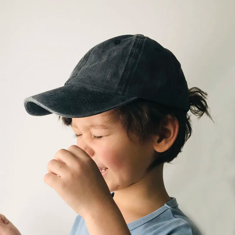 maoxiangshop New Vintage Washed Cotton Baseball Cap Parent Kids Sun Hats For Boy Girl Spring Summer Snapback Baby Hat