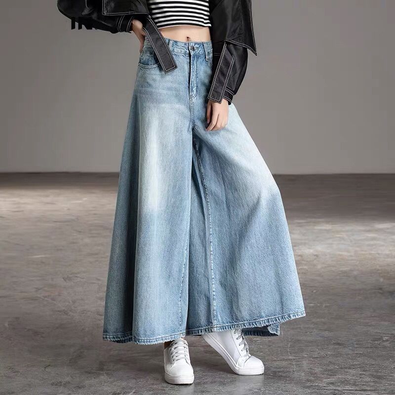 maoxiangshop Baggy Jeans Women High Waist Blue Summer Wide Leg Jeans for Women's Korean Fashion Oversize Pants Woman