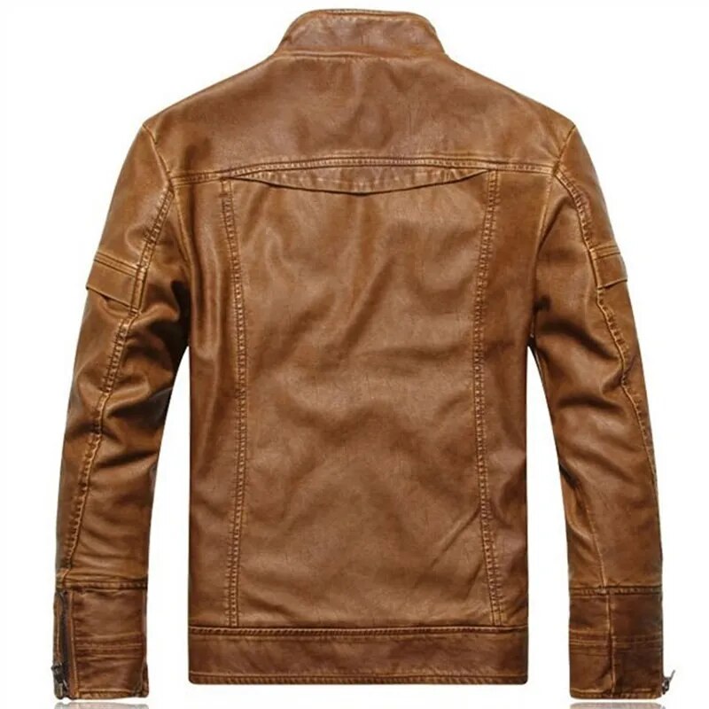 maoxiangshop Mens Leather Jackets Autumn Winter Male Classic Motorcycle High Quality PU Leather Jacket Casual Jaqueta De Couro Masculin 5XL